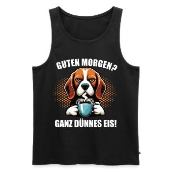 Guten Morgen ganz dünnes Eis Beagle Beaglebesitzer - Männer Premium Bio Tank Top - Schwarz - Vorne - AI Model Male 178 light (178cm)