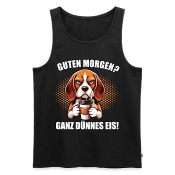 Guten Morgen ganz dünnes Eis Beagle Beaglebesitzer - Männer Premium Bio Tank Top - Schwarz - Vorne - AI Model Male 178 light (178cm)