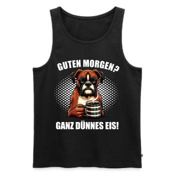 Guten Morgen ganz dünnes Eis Boxer Boxerhalter - Männer Premium Bio Tank Top - Schwarz - Vorne - Michal (187cm)