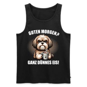 Guten Morgen ganz dünnes Eis Havaneser Havanese - Männer Premium Bio Tank Top - Schwarz - Vorne - Michal (187cm)