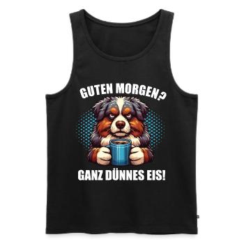 Guten Morgen ganz dünnes Eis Australian Shepherd - Männer Premium Bio Tank Top - Schwarz - Vorne - Michal (187cm)