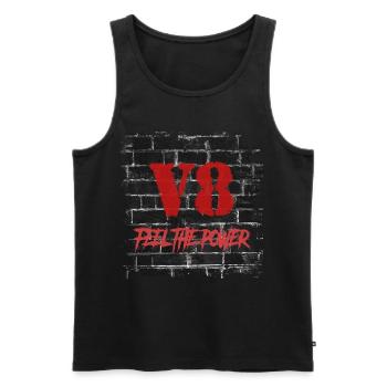 V8 - Männer Premium Bio Tank Top - Schwarz - Vorne - Michal (187cm)