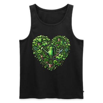 Houseplant Heart - Men's Premium Organic Tank Top - black - Front - Michal (187cm)