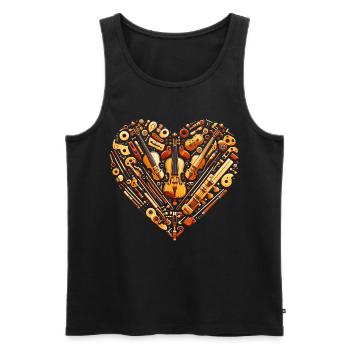 Violinherz - Männer Premium Bio Tank Top - Schwarz - Vorne - AI Model Male 178 light (178cm)