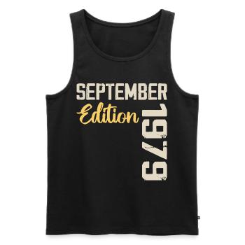September 1979 - 45th Anniversary September 1979 - Men's Premium Organic Tank Top - black - Front - Michal (187cm)