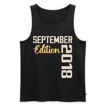 September 2018 - 6th Anniversary September 2018 - Men's Premium Organic Tank Top - black - Front - Michal (187cm)