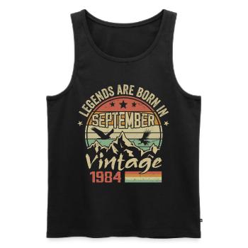 September 1984 Birthday Gift September 1984 - Men's Premium Organic Tank Top - black - Front - Michal (187cm)