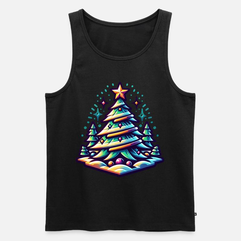 Retro Weihnachten - Männer Premium Bio Tank Top - Schwarz