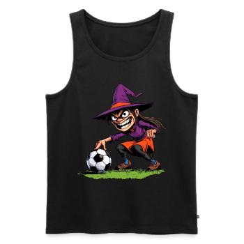Sorcière Footballeuse - Débardeur bio Premium Homme - noir - Devant - AI Model Male 178 light (178cm)