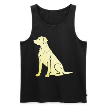 Teckel Teckel Silhouette Chien Silhouette - Débardeur bio Premium Homme - noir - Devant - AI Model Male 178 light (178cm)