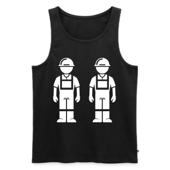 Construction Worker Team - Men's Premium Organic Tank Top - black - Front - AI Model Male 178 light (178cm)