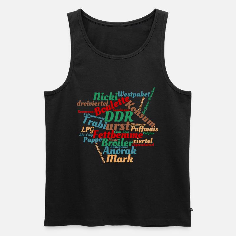 DDR Ostalgie Wörtersammlung - Männer Premium Bio Tank Top - Schwarz