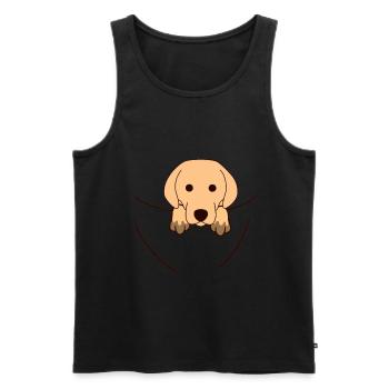 Chien Animaux Chiens Enfants Bébé - Débardeur bio Premium Homme - noir - Devant - Michal (187cm)