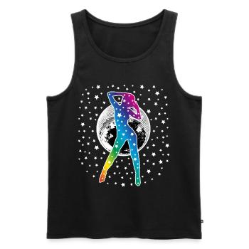 02 Dance Dance Stars Discokugel Discoball - Débardeur bio Premium Homme - noir - Devant - AI Model Male 178 light (178cm)