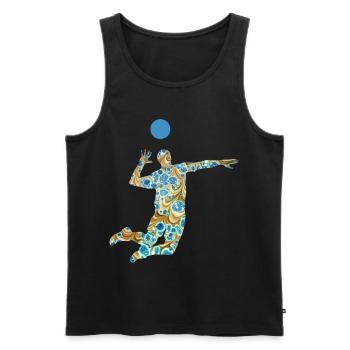 volleyballer e 243 - Débardeur bio Premium Homme - noir - Devant - Michal (187cm)