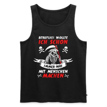 Beruflich Lustiger Sensenmann Spruch Todesengel - Männer Premium Bio Tank Top - Schwarz - Vorne - AI Model Male 178 light (178cm)