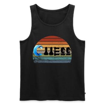 Chess Saying Gift Checkmate Queens Gambit - Men's Premium Organic Tank Top - black - Front - AI Model Male 178 light (178cm)