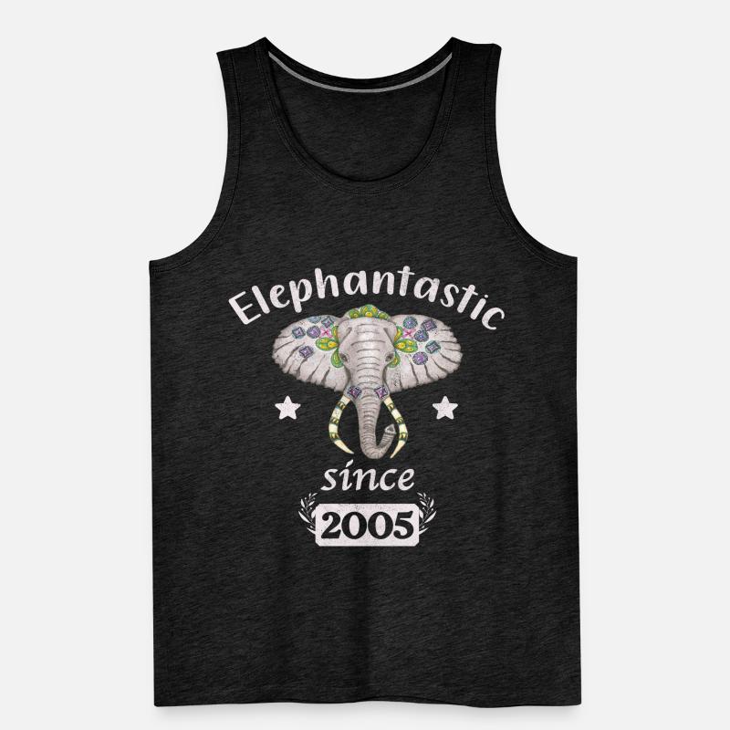 Elephantastic since 2005, elephant head decorated Men's Premium Organic Tank Top