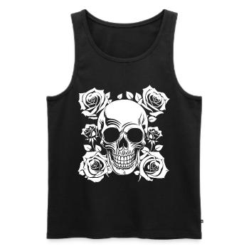Horror Skull Skull Art Skull Gothic Heavy Metal - Men's Premium Organic Tank Top - black - Front - Michal (187cm)
