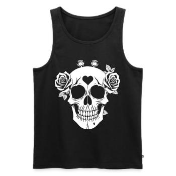 Horror Skull Skull Art Skull Gothic Heavy Metal - Men's Premium Organic Tank Top - black - Front - Michal (187cm)