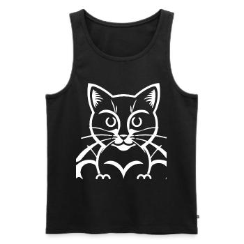 Lustige Katzensilhouette Freche Spaßkatzen - Männer Premium Bio Tank Top - Schwarz - Vorne - Michal (187cm)