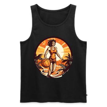 Basketballerin - Männer Premium Bio Tank Top - Schwarz - Vorne - AI Model Male 178 light (178cm)