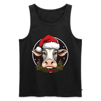 Kuh Weihnachten - Männer Premium Bio Tank Top - Schwarz - Vorne - Michal (187cm)