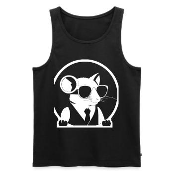 Lustige Hausratte mit Sonnenbrille Fancy Rats - Männer Premium Bio Tank Top - Schwarz - Vorne - AI Model Male 178 light (178cm)