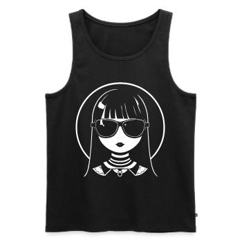 Cute Anime Girl Gothic Manga Fairytale Sunglasses - Men's Premium Organic Tank Top - black - Front - AI Model Male 178 light (178cm)