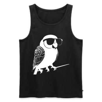 Lustiger Vogel mit Sonnenbrille Cool Bourke's Parak - Männer Premium Bio Tank Top - Schwarz - Vorne - AI Model Male 178 light (178cm)