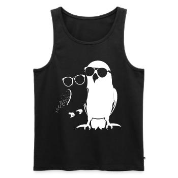 Lustiger Vogel mit Sonnenbrille Cool Bourke's Parak - Männer Premium Bio Tank Top - Schwarz - Vorne - AI Model Male 178 light (178cm)