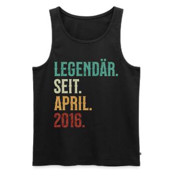 Legendär. Seit. April. 2016. Retro Birthday - Männer Premium Bio Tank Top - Schwarz - Vorne - Michal (187cm)