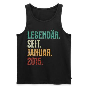 Legendär. Seit. Januar. 2015. Retro Birthday - Männer Premium Bio Tank Top - Schwarz - Vorne - AI Model Male 178 light (178cm)