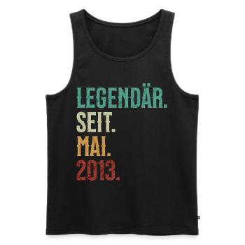 Legendär. Seit. Mai. 2013. Retro Birthday - Männer Premium Bio Tank Top - Schwarz - Vorne - AI Model Male 178 light (178cm)