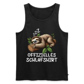Offizielles Schlafshirt Faultier Faultierliebhaber - Männer Premium Bio Tank Top - Schwarz - Vorne - Michal (187cm)