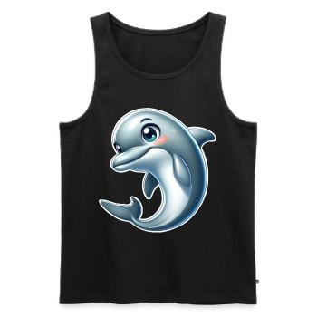 Delfin - Männer Premium Bio Tank Top - Schwarz - Vorne - Michal (187cm)