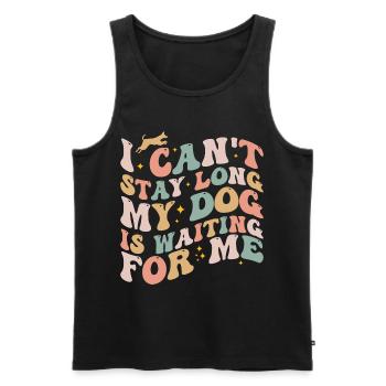 I Can't Stay Long My Dog Is Waiting For Me Dog Pet - Débardeur bio Premium Homme - noir - Devant - AI Model Male 178 light (178cm)