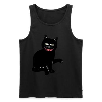 Halloween Cat Black Cat Creepy Horror - Men's Premium Organic Tank Top - black - Front - AI Model Male 178 light (178cm)