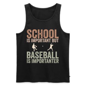 Schule ist wichtig, aber Basketball ist noch wichtiger - Männer Premium Bio Tank Top - Schwarz - Vorne - AI Model Male 178 light (178cm)