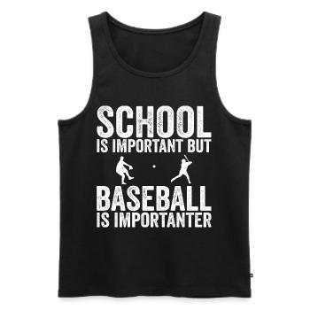 Schule ist wichtig, aber Baseball ist noch wichtiger - Männer Premium Bio Tank Top - Schwarz - Vorne - AI Model Male 178 light (178cm)