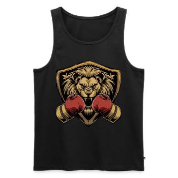 Löwe Boxer MMA Logo - Männer Premium Bio Tank Top - Schwarz - Vorne - AI Model Male 178 light (178cm)