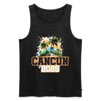 Cancun 2025 Palmen - Männer Premium Bio Tank Top - Schwarz - Vorne - Michal (187cm)