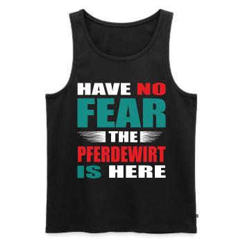 Have no Fear the Pferdewirt is here Outfit - Männer Premium Bio Tank Top - Schwarz - Vorne - AI Model Male 178 light (178cm)