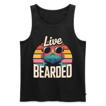Live Bearded! Bearded Dragon Reptile Terraristics - Men's Premium Organic Tank Top - black - Front - AI Model Male 178 light (178cm)