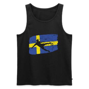 Schweden Fußball Land Geschenkidee - Men's Premium Organic Tank Top - black - Front - AI Model Male 178 light (178cm)