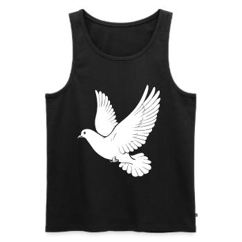 Weiße Taube Liebe Geschenk Fliege - Männer Premium Bio Tank Top - Schwarz - Vorne - Michal (187cm)