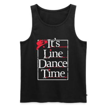 Es ist Zeit für Line Dance - Männer Premium Bio Tank Top - Schwarz - Vorne - AI Model Male 178 light (178cm)