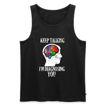 Psychology talks - Men's Premium Organic Tank Top - black - Front - AI Model Male 178 light (178cm)