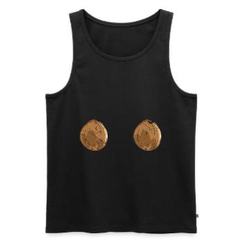 cadeau de fruits frais noix de coco brune - Débardeur bio Premium Homme - noir - Devant - AI Model Male 178 light (178cm)