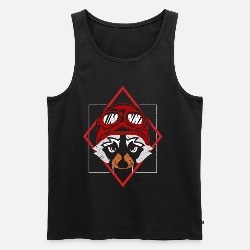 Fahrer cool Waschbär Geschenk - Männer Premium Bio Tank Top - Schwarz